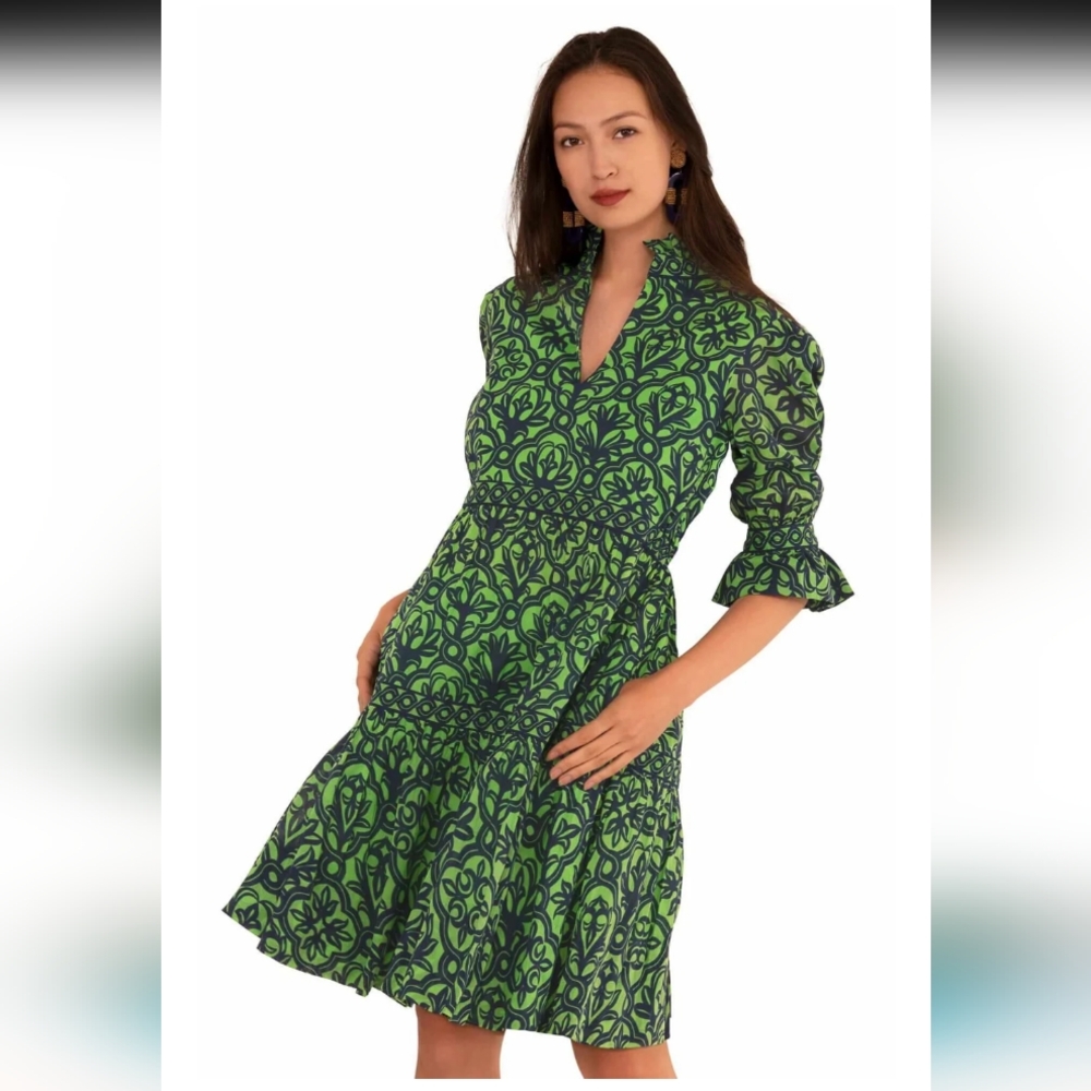 Green Patterned Women's Dress